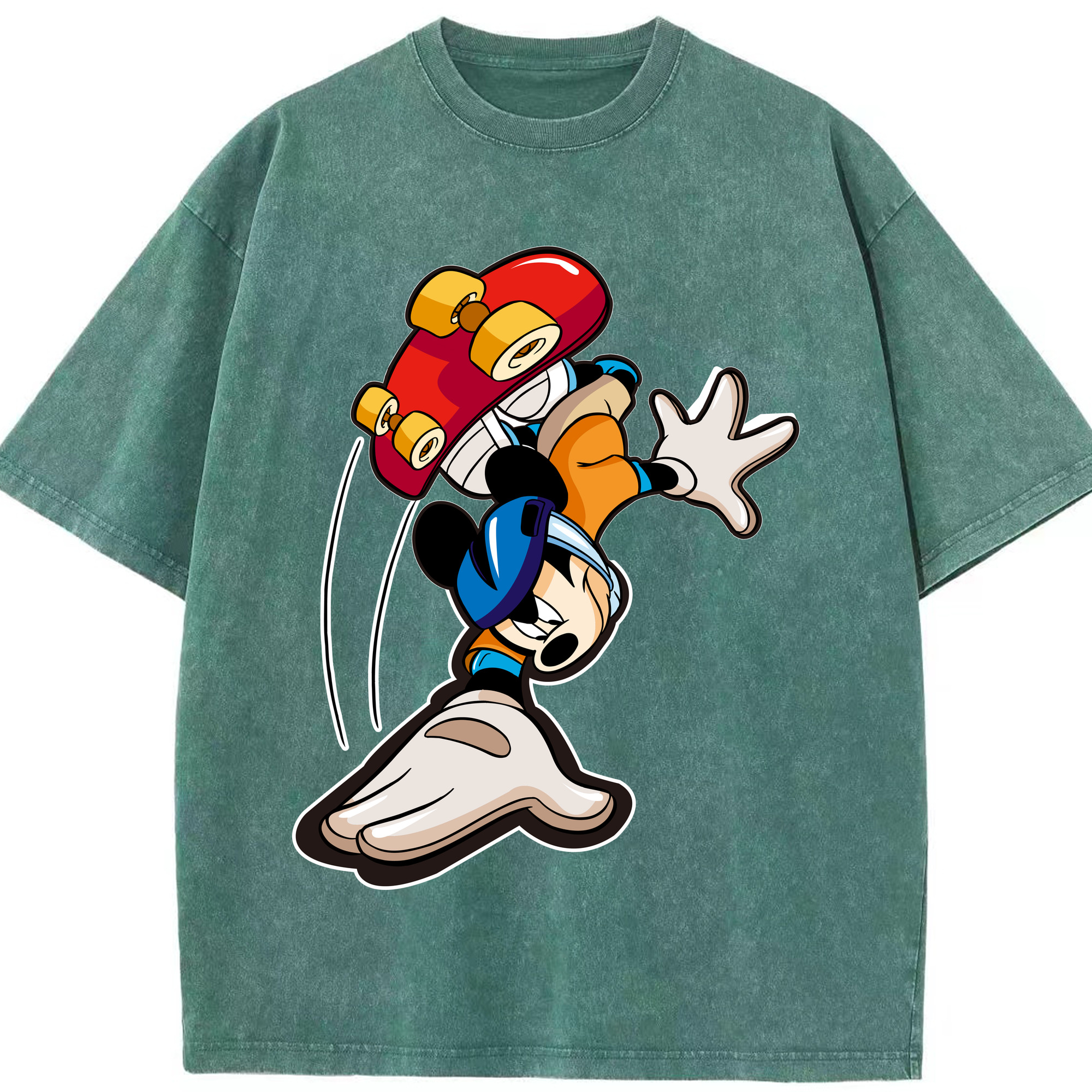（画像用） ミッキーマウス Mickey Mouse 綿100% ヴィンテージ風 半袖Tシャツ（フロントプリント）